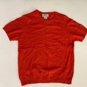 Neiman Marcus Cashmere Orange Short Sleeve Sweater